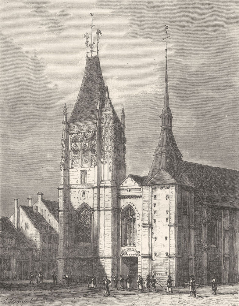 ORNE. Eglise St-Martin, a Laigle 1882 old antique vintage print picture